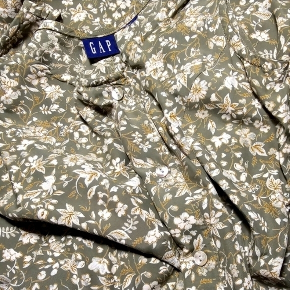 GAP Green Floral Sleeveless Midi Dress - Picture 14 of 16